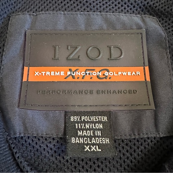 IZOD XFG Pullover Golf Windbreaker Men’s XXL Blue Mesh Lined V-Neck Packable - Picture 4 of 8
